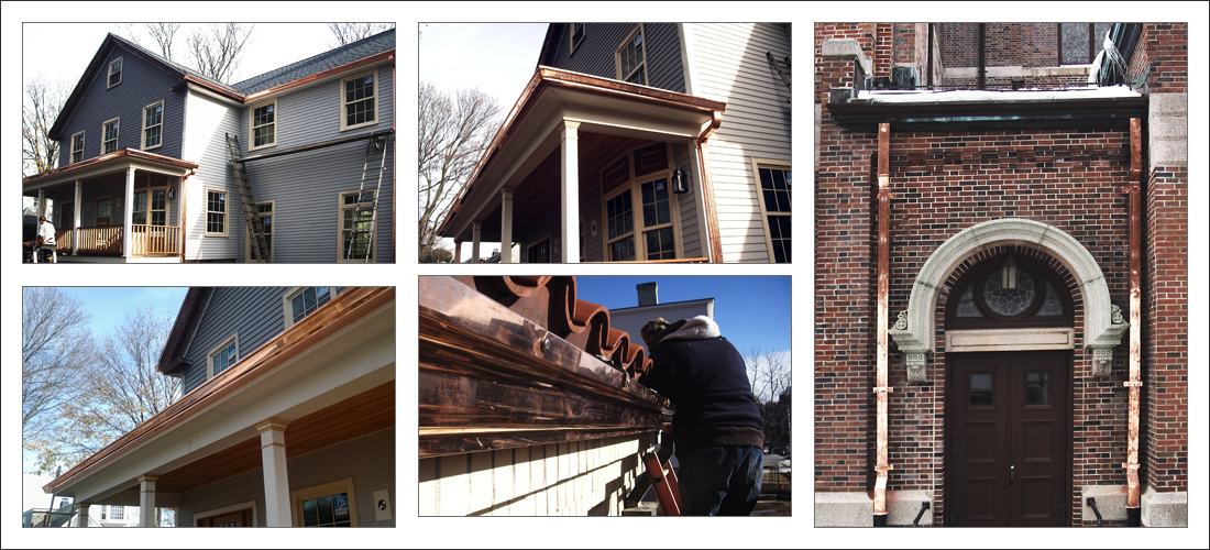 Custom Copper Gutters & Downspouts - Gutter and downspout installation - MA, CT, RI, NH, VT